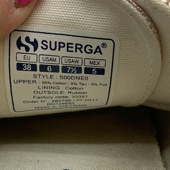 Superga Rose Gold Mule Slip On Sneakers Sz 38. SNK0320D - Picture 7 of 8